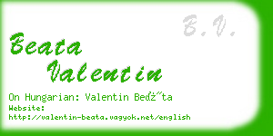 beata valentin business card